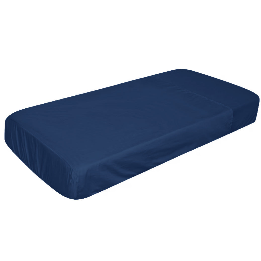COT 1PCE COMBO FITTED NAVY POLYCOTTON