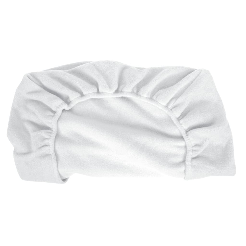 COT SHEET WHITE FITTED POLA FLEECE