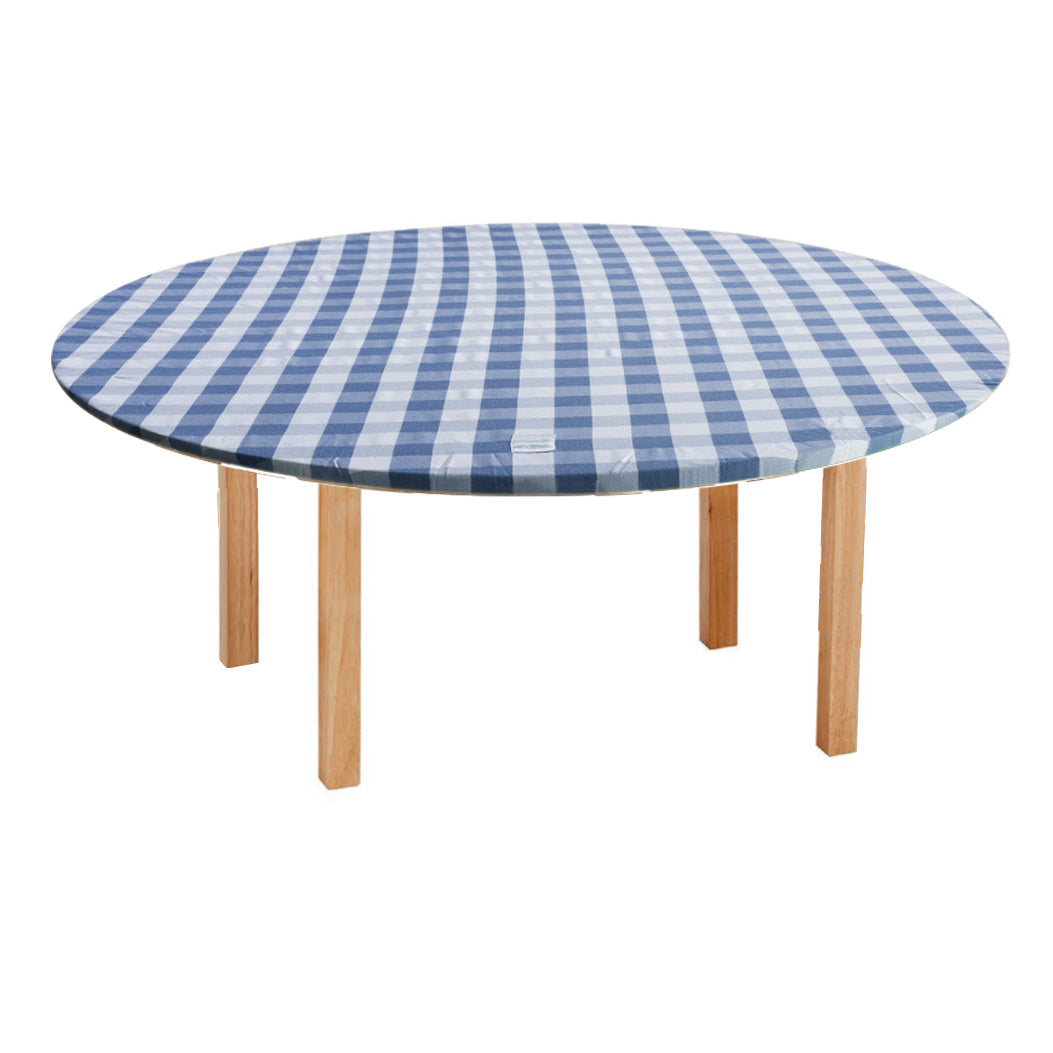 TABLECLOTH BLUE GINGHAM 120CM ROUND – additional view 4