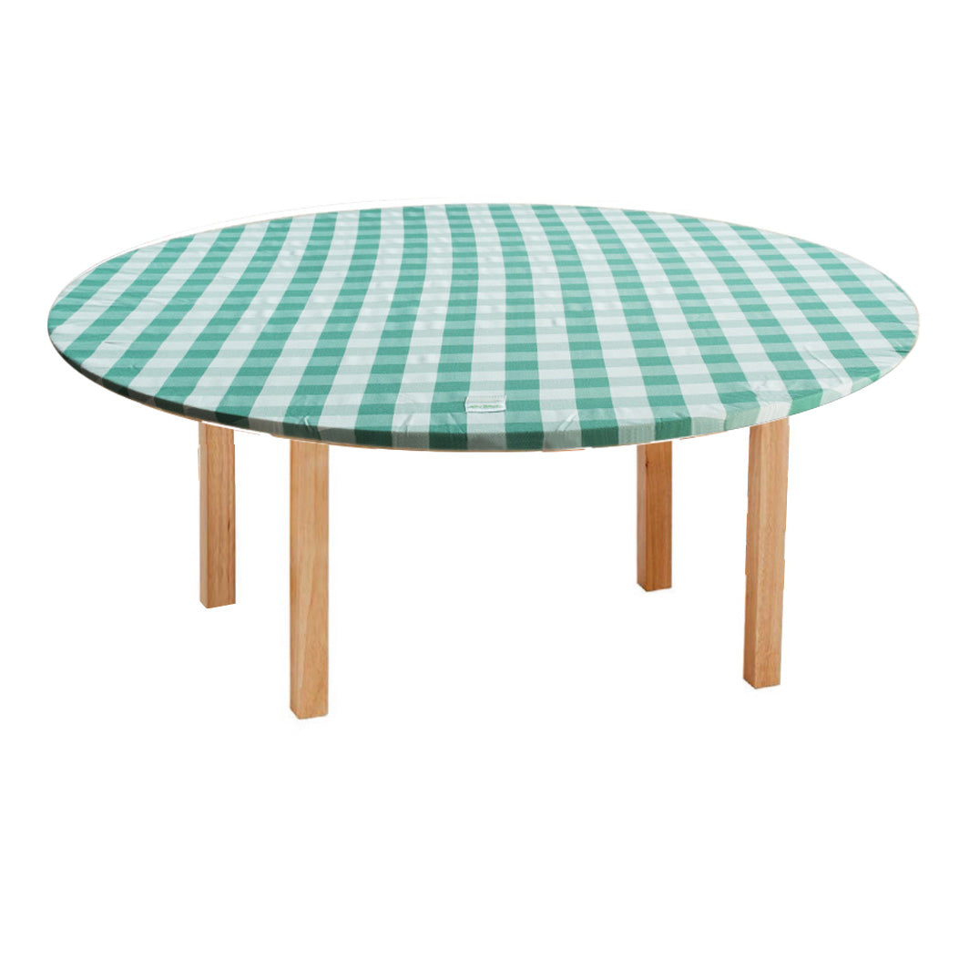 TABLECLOTH GREEN GINGHAM 120CM ROUND – additional view 3
