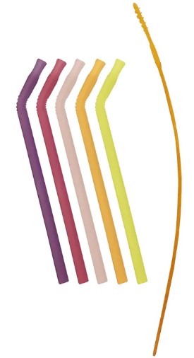Silicone Straw 5pc Very Berry