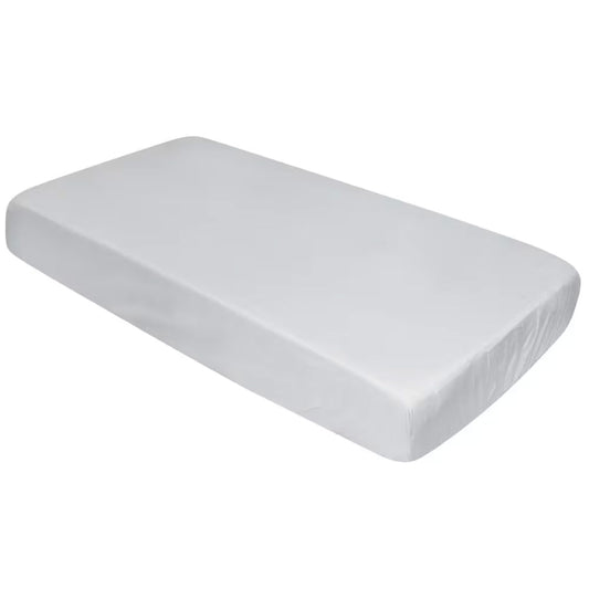 COT SHEET FITTED SILVER POLYCOTTON