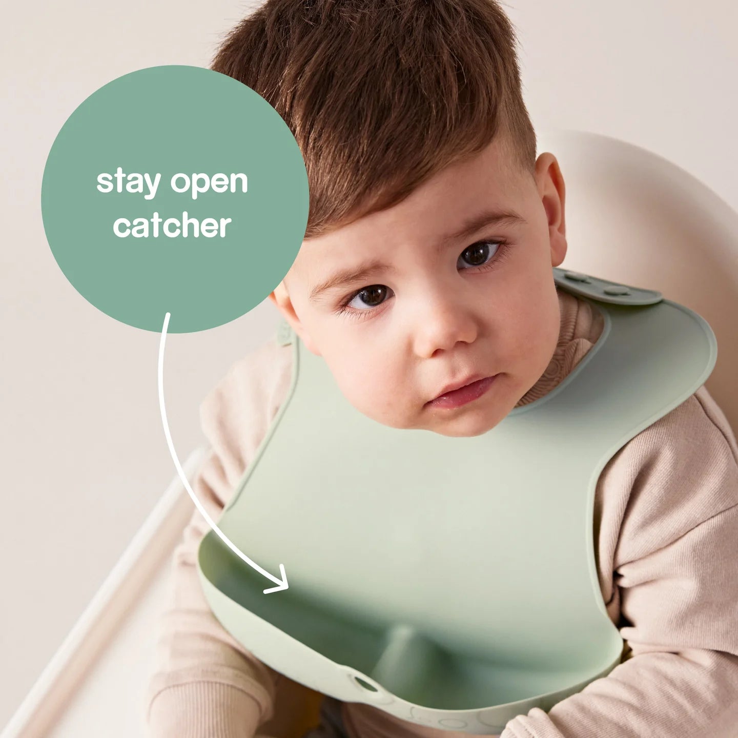 Silicone Bib - sage – additional view 3
