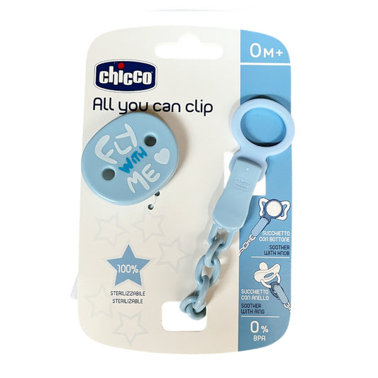 Soother Clip Adaptable with Chain Blue