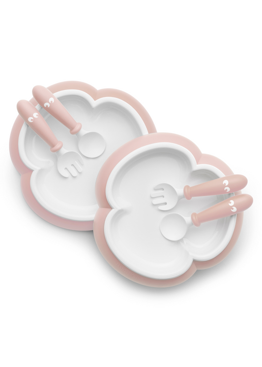 Plate, Spoon & Fork 2sets Pink