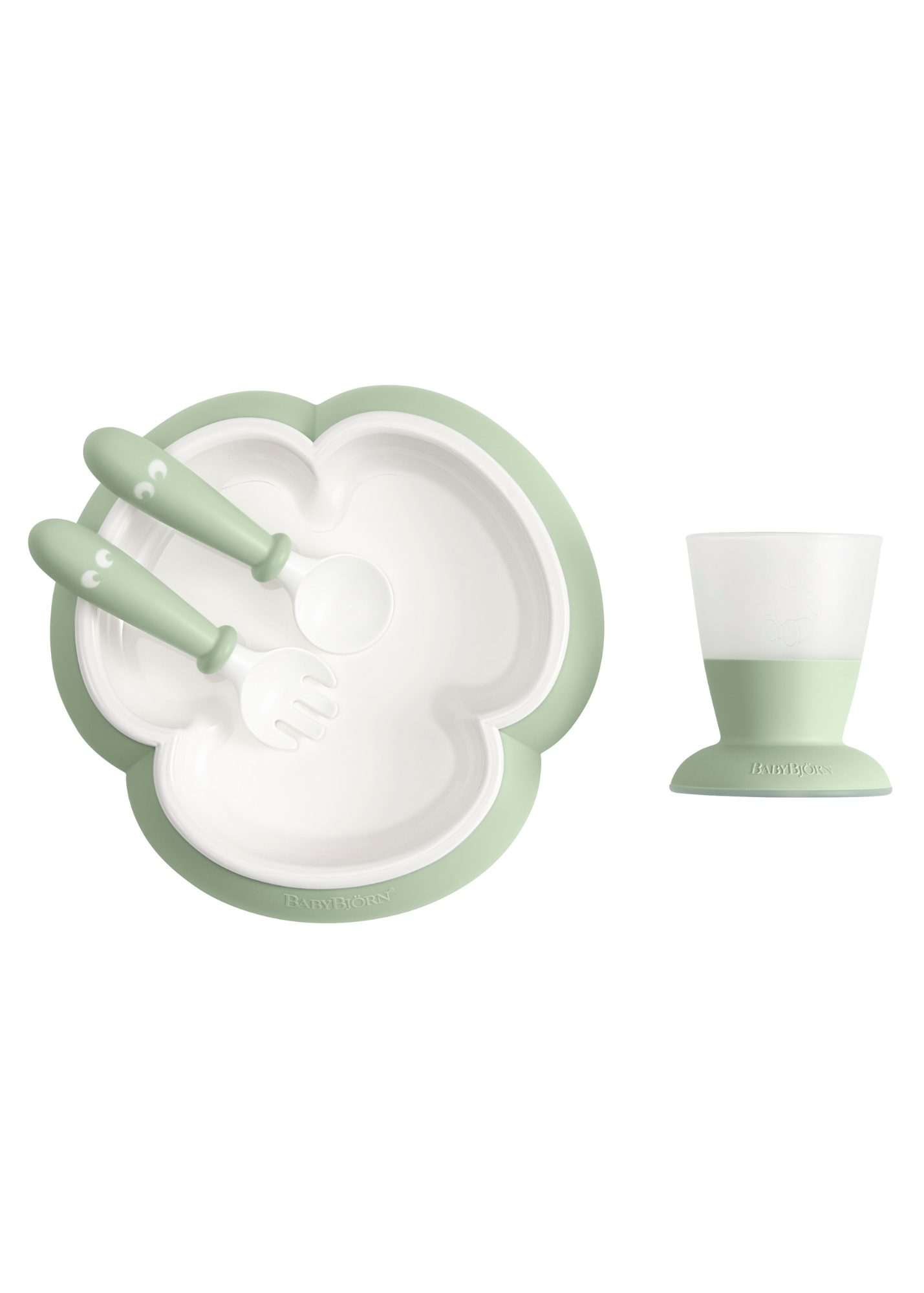 Plate Spoon Fork & Cup Green