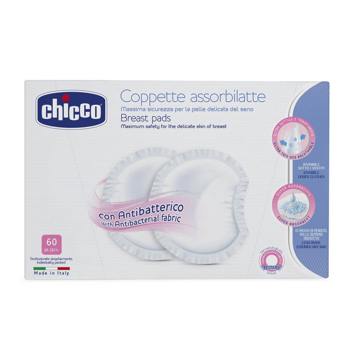 Breast Pads: Antibacterial 60PK Wht