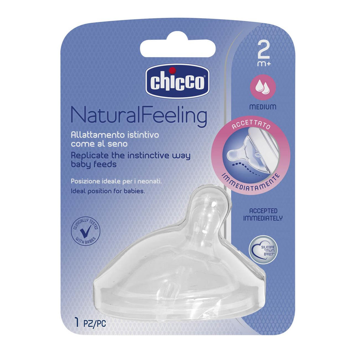 Teat: Nat Feeling - 2m+ Med Flow 1pk