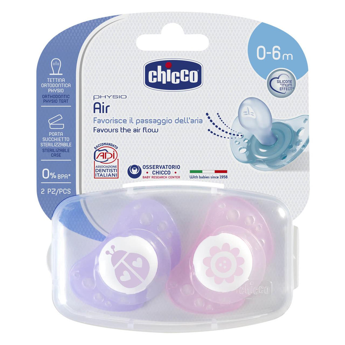 Soother: Physio Air 0-6m 2pk - Girl – additional view 5
