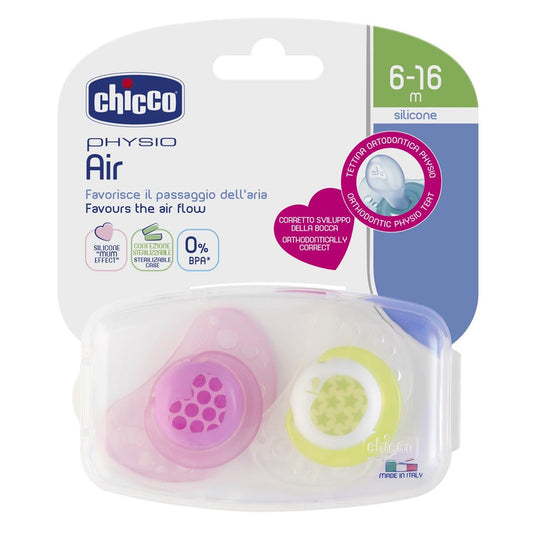 Soother: Physio Air 6-16m 2pk - Girl