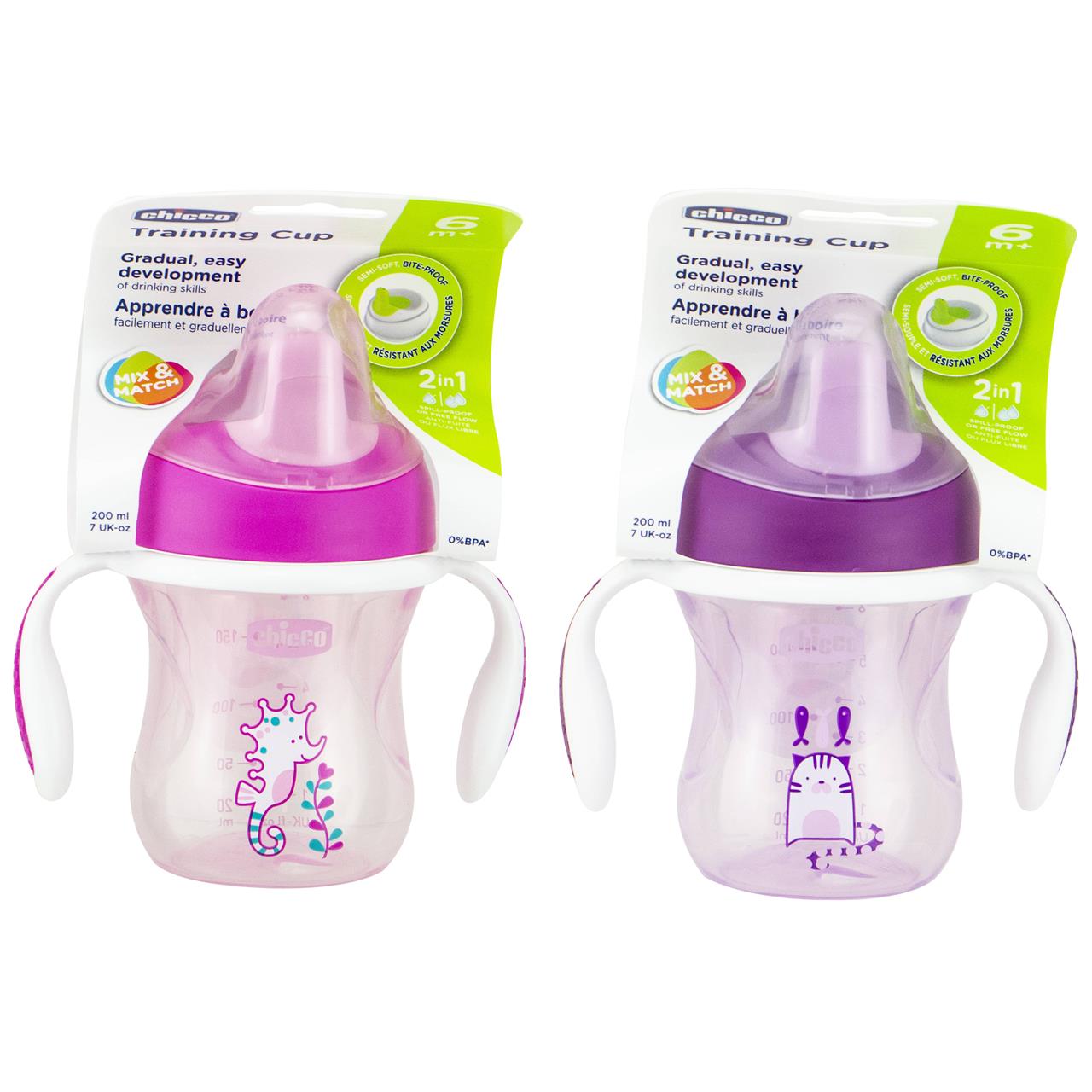 Training Cup W/Hndl 6M+ Girl 1pk 200ml