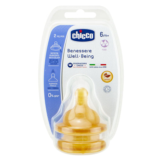 BB/BC WB Latex Teat 6m+ Food Flow 2pk
