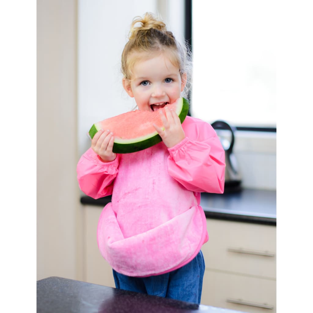FLEECE MESSY EATER BIB CERISE – additional view 2